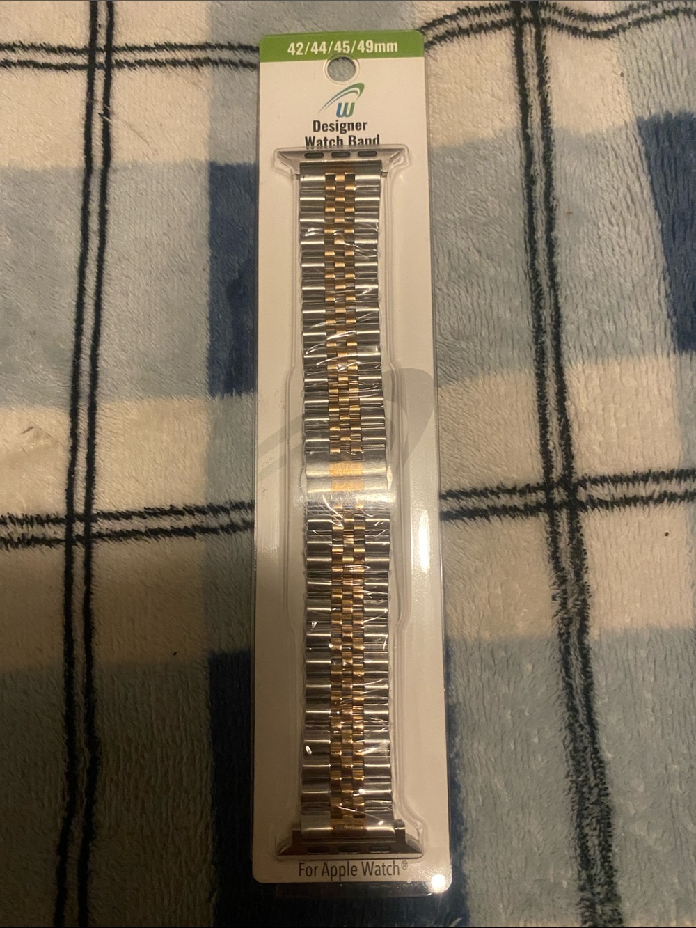 Designer Two-Tone Stainless Steel Watch Band for Apple Watch - Silver & Gold